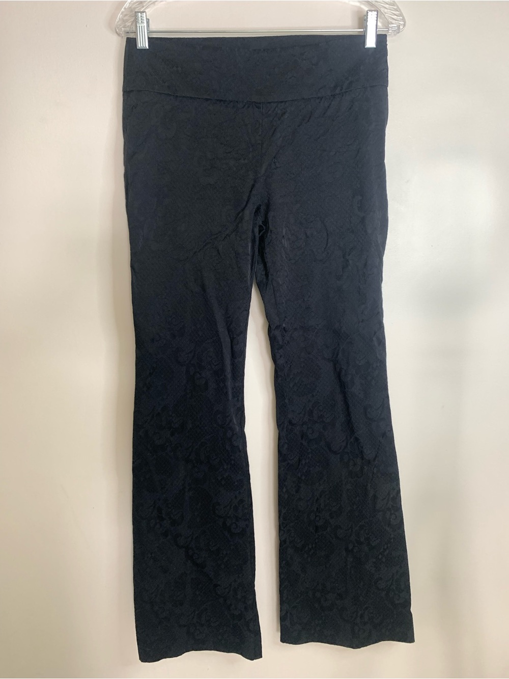 le chateau Y2K Black Jacquard Flared Pants